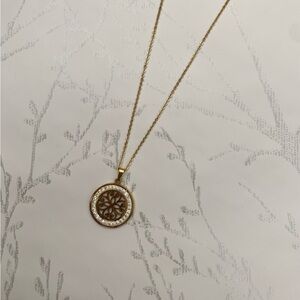 Golden Mandala Radiance Pendant Necklace • Stainless Steel
